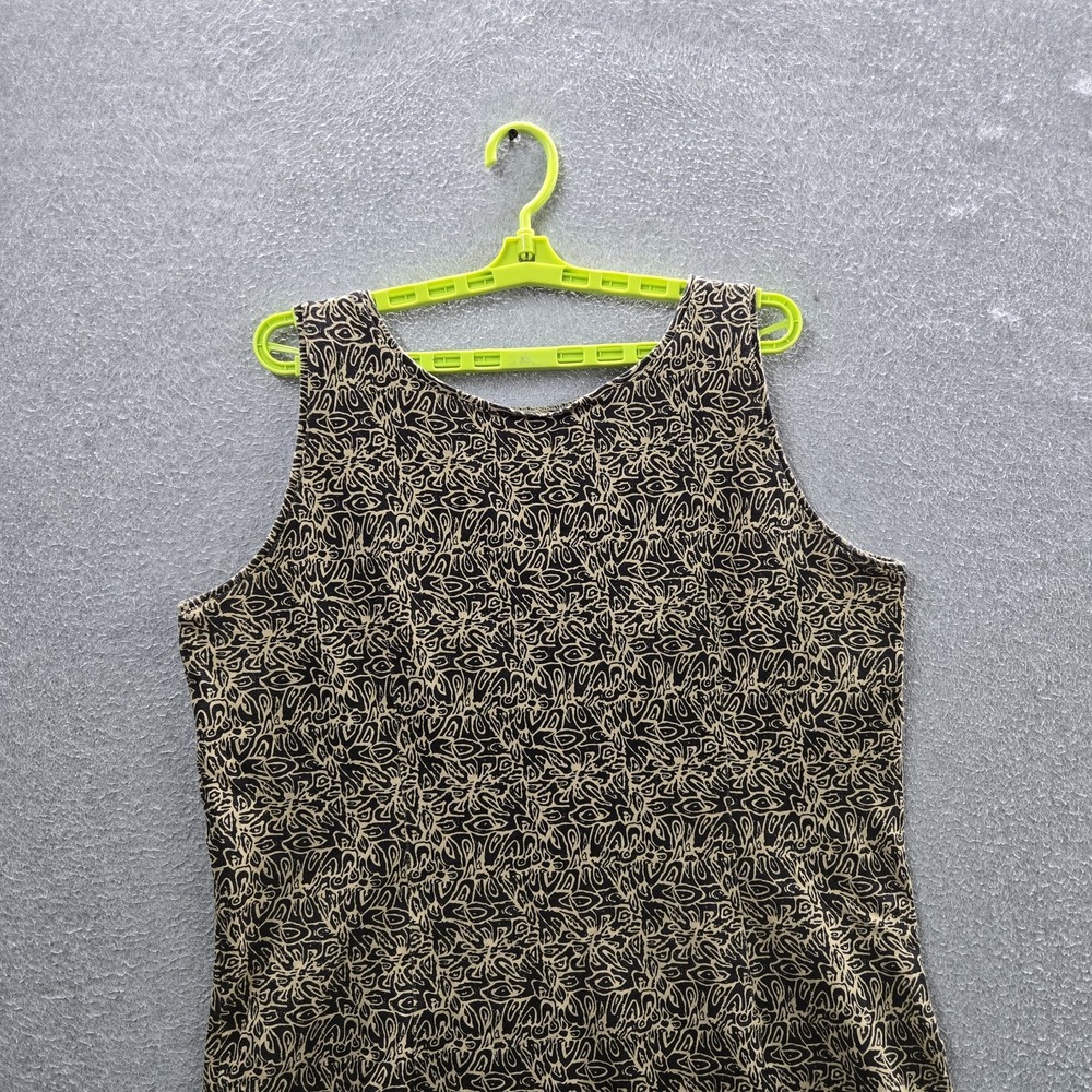 Woolrich Women Dress XL Black Geometric Shift Tank V Neck Sleeveless - Picture 7 of 8